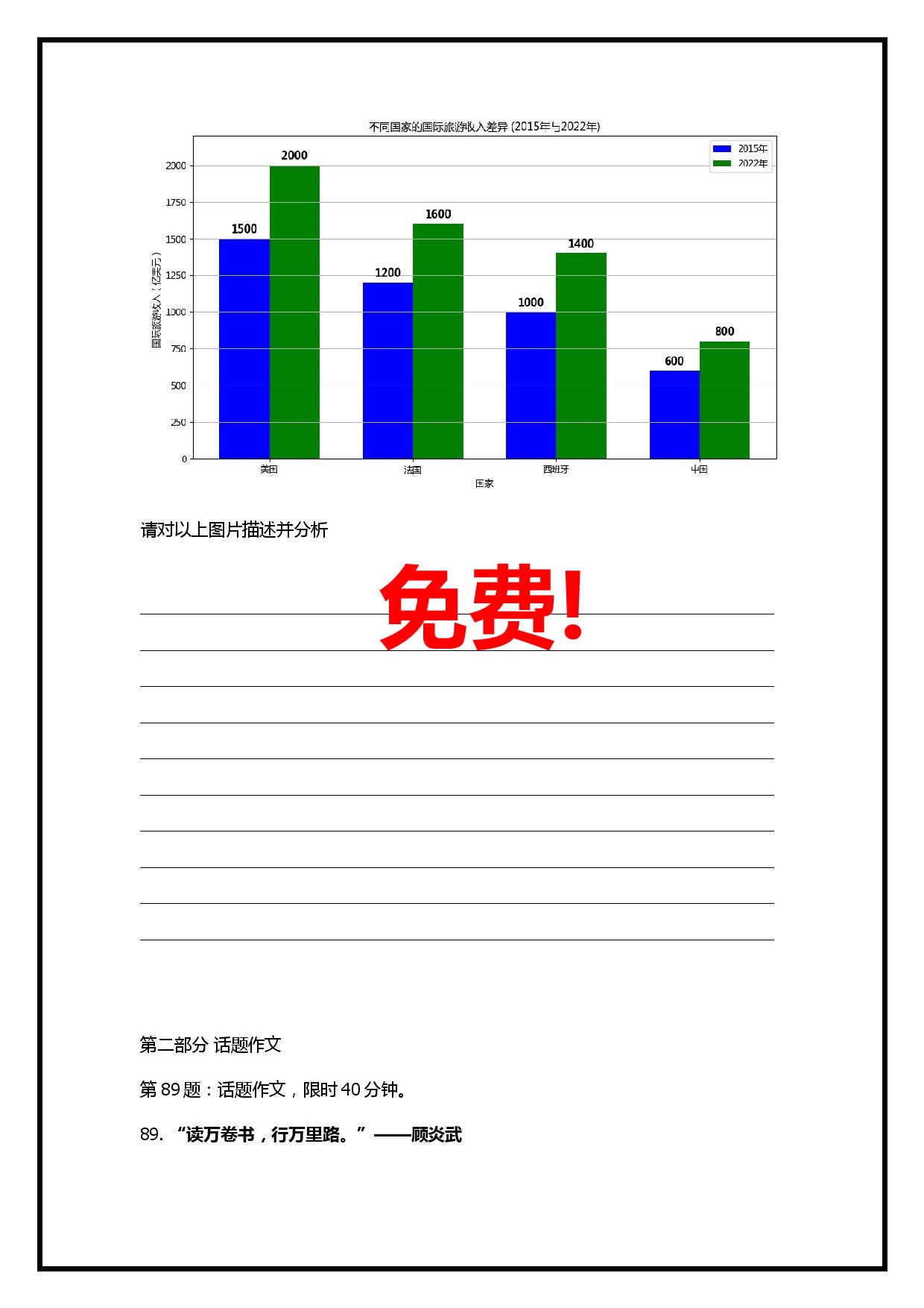 HSK(7-9级)模拟测试试卷2024版 【样卷免费】